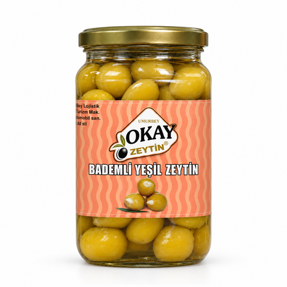 YEŞİL ZEYTİN BADEMLİ 550  g
