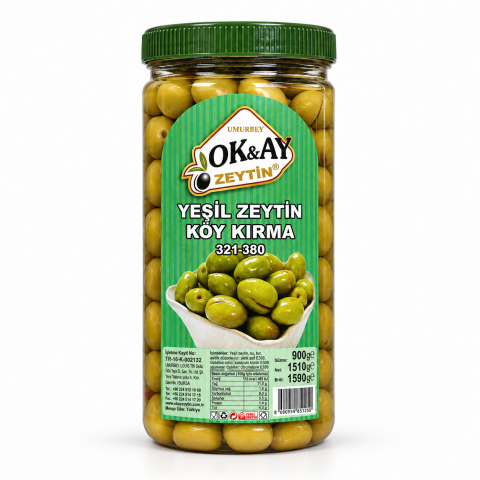 YEŞİL ZEYTİN KÖY KIRMASI  900 g