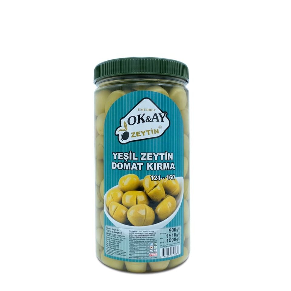 YEŞİL ZEYTİN DOMAT KIRMA 900 g