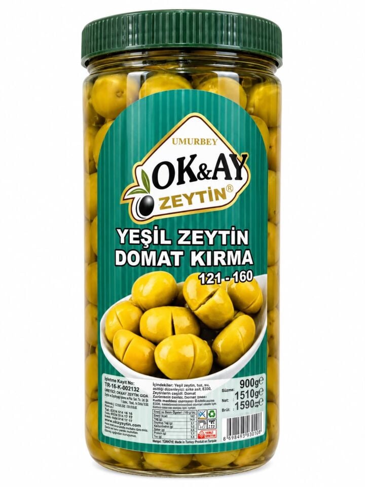 YEŞİL ZEYTİN DOMAT KIRMA 900 g